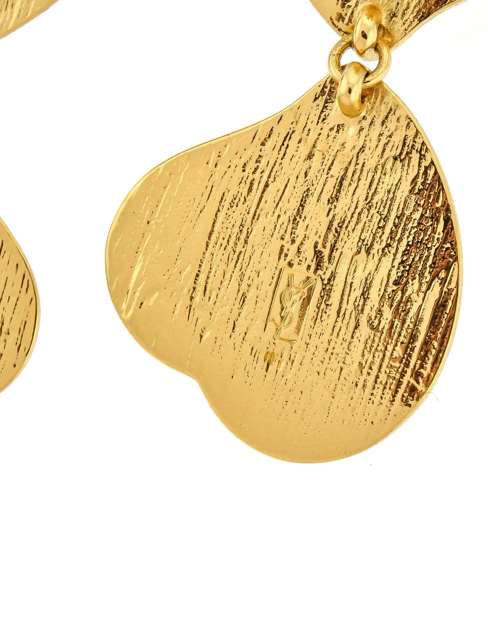 YSL Vintage Double Red Heart Earrings
